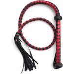 Fetish Whips 48" Leather Horse Crop, Red And Black Riding Crop Whip, Faux Leather Crop Whips, Leather Horse Crop Whip For Couples