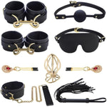 Bdsm Restraints Sex Toys 8Pc Bondage Restraints Set Fetish Bed Restraints Kits For Beginners,Leather Bondage Sexual Bdsm Kit(Black)