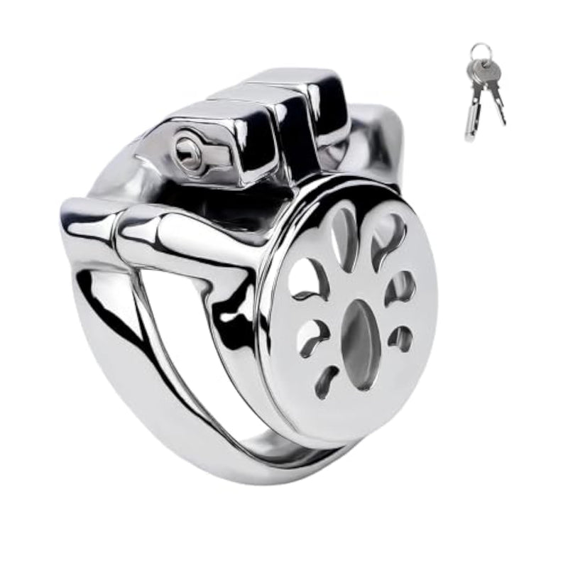 Flat Chastity Cage Male Sex Toys Stainless Steel Cock Cage With Arc Rings And Concealed Lock Breathable Metal Penis Cage With Belt Chastity Devices Used To Restrain A Man'S Penis (1.96In,A)