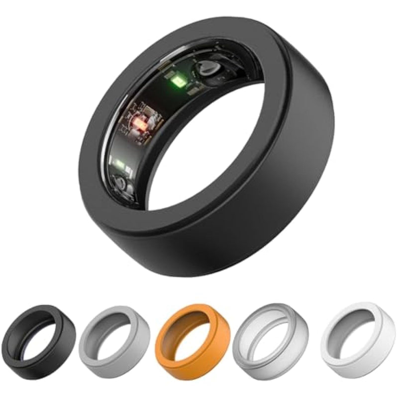 Silicone Protector Compatible With Oura Ring Gen 3, Elastic Cover For Men And Women (Black, S(6/7/8))