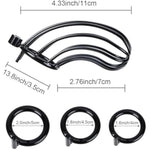 Male Chastity Cage - Large Metal Cock Cage Chastity Device Locked With 3 Sizes Rings And 2 Keys, Adult Sex Toys & Games For Men Penis Exercise And Abstinence, Black
