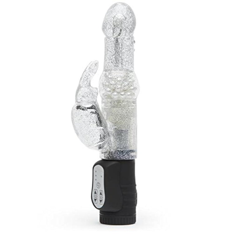 Jessica Rabbit Vibrator - 5 Inch Vibrator For Women With Rotating Shaft - 7 Patterns & 3 Speeds - Dual Stimulation Adult Sex Toy - Waterproof - Silver
