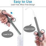 Lubricant Lube Applicator Syringes, Lubricant Tube Shooter With Smooth Rounded Cap For Men, Women & Couples, Reusable, Easy Use & Clean [10Ml Scales] (White & Gray)