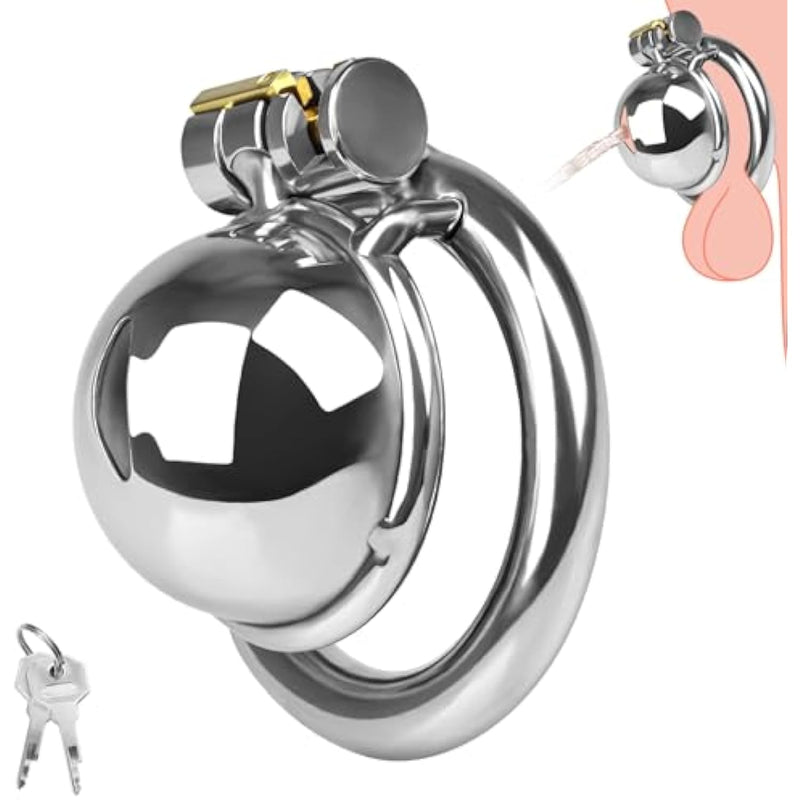 Male Chastity Cage Stainless Steel Cock Cage For Man Penis Bondage Bdsm Chastity Device With Lock Adult Sex Toys For Men Penis Exercise (M)