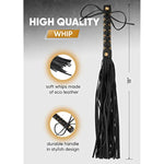 Leather Faux Sex Whip 18" And Adult Sex Crop Bdsm Set Double Slapper Bsdm Flogger Spanking Sex Crop Bondage Restraint Sex Flogger Toy For Couples Whip Sex Play