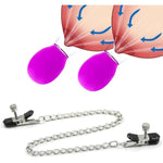 Powerful Nipple Sucker Nipple Chain Clamps Set Nipple Sucking Stimulator With Adjustable Metal Breast Clamps Nipple Clips For Couples Sm Flirting Sex Game