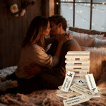 Lust Tower,48 Pcs Couple Game Blocks, Wooden Valentine Tumbling Tower Stacking Blocks, Fun Date Night Activities,Adults Date Night Anniversary Party Game - 1 Set