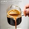 Espresso Cups Set of 2, 4 OZ Double Spouts Cups, Espresso Shot Glasses, Milk Cup with Handle, Clear Glass, Espresso Accessories for Espresso Machine