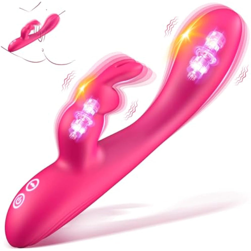 G Spot Vibrator Sex Toys - 2 In 1 Rabbit Vibrators Female Sex Toy For Clitoral G Spot Stimulator, Waterproof Nipple Clitoral Anal Dildo With 10 * 10 Powerful Vibrations, Sex Toys For Women Couples
