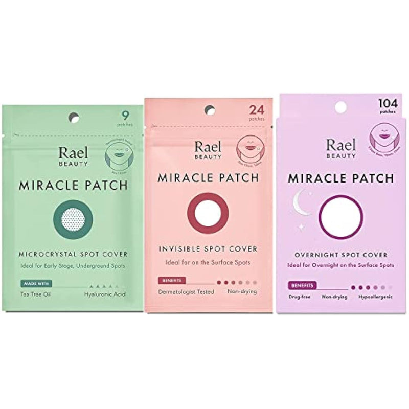 Miracle Bundle - Microcrystal Spot Cover (9 Count), Invisible Spot Cover (24 Count), Overnight Spot Cover (104 Count)