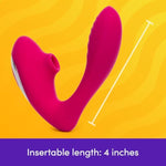 Indulge Clitoral Sucking Vibrator | Vibrating Dildo For Clit & G Spot Double Stimulation Device | Waterproof Clit Sucker | Clitoris Stimulator | Personal Massager Adult Sex Toys For Women