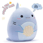 Large Shark Plush Pillow Stuffed Animal Toy,Big Size Cute Soft 14" Fat Kawaii Hugging Pillows Cuddle Huggable Plushie,Gift For Children