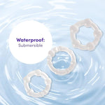Triple Cock Ring Set - Stretchy Textured Penis Rings - Beginner Friendly & Waterproof - 3 Pack - Clear