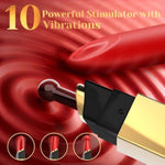 Rose Gold Rechargeable Mini Vibrator for Clitoral and Nipple Stimulation with 10 Powerful Vibration Modes and Waterproof Design