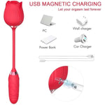 Rose Sex Toy Dildo Silicone Vibrator 3In1 For Women - G Spot Vibrator With 10 Tongue Sucking & 10 Vibration Modes - Adult Toys Sex Games For Couples - Ipx7 Waterproof - Usb Rechargeable