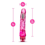 Mambo Vibe - 9 Inch Long Soft Realistic Feel Vibrating Dildo - Slim 1.4" Multi Speed Flexible Vibrator - Ipx7 Waterproof Sex Toy For Women Couples - Clear Pink