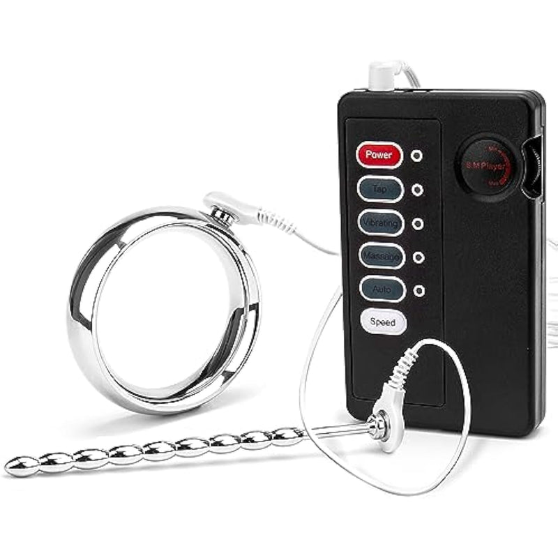 Urethral Sounds Dilators Penis Electric Shock Penis Plugmulti-Frequency Stretcher Screw Penis Plug For Male Masturbation Sex Toys For Men Adult Sex Products With Cock Ring(40Mm)