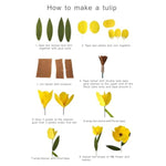 Yellow Crepe Paper Tulip Bouquet Kit with 12 Stems & Floral Tape