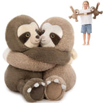 Sloth Stuffed Animals Duo, Freezable & Microwavable Stuffed Animals For Warmth, Long-Arms Hugging Plush Sloth Toys For Kid Wife Twins Birthday Gift Christmas Decor