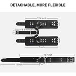 Neck To Wrist Restraints Kit, Adult Sex Toys Frisky Beginner Behind Back Handcuffs Collar, Adjustable Bondage Set, Couple Sm Sex Game Tool(Black-1)