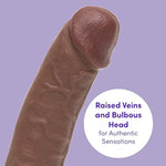 Lifelike Lover Ultra Realistic Dildo - 8 Inch With Suction Cup - Flexible G-Spot Dildo For Women - Harness Compatible Strap On - Anal Adult Sex Toy - Flesh Brown