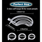 Male Chastity Device Cock Cage With 3 Sizes Of Rings, Premium Metal Silver Locked Cage Adult Sex Toy For Men, Lock And 3 Keys Included