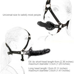Silicone Penis Mouth Gag, Double Head Dildo Mouth Gag, Fetish Cock Gag Bondage, Leather Body Harness Restraint Strap-On Muzzles Mouth Spreader Oral Plug, Bdsm Adult Sex Toys
