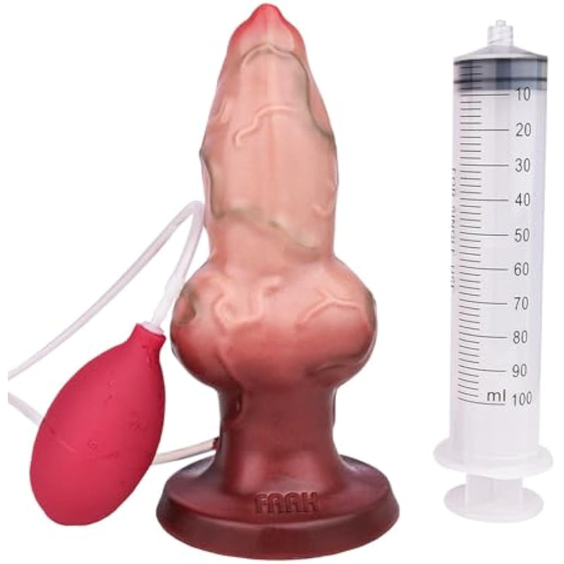 Soft Silicone Dog Knot Fantasy Dildo Squirting With Strong Suction Cup, Knotted Wolf Animal Dildo, Adult Anal Plug Sex Toy For Women Men Couples