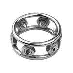 Stainless Steel Cock Ring with 6 Metal Spikes for Enhanced Erection Delay and Sensation