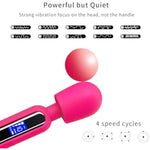 Vibrator Wand Sex Toy Personal Massager,Wand Vibrator & Clit Stimulator Vibrator With Display,Adult Sex Toy 10 Patterns & 4 Speeds Of Pleasure For Women Female (Rose Red)