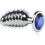 Metal Curved Thread Anal Plug With Jeweled Base For Prostate Massage G-Spot Stimulation Adult Unisex Sex Toy (S)