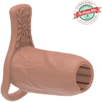Large Penis Sleeve With Clit Stimulating Grind Pad | Open-Ended Girth Enhancer For Men, Women & Couples | Cock Sheath For Increased Sexual Pleasure | Nude Color 4" X 2.5"