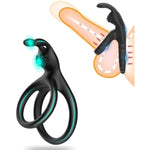 Dual Cock Ring Male Penis Ring With Rabbit Ear For Clitoral Stimulation Massager Strong Erection Delay Ejaculation For Men Couples Sex Toys Sexual Pleasure Enhancement