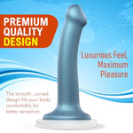 Metallic Dildo - Waterproof Adult Toys For Couples, Versatile Adult Toy For Enhanced Intimacy, Perfect For Adults Seeking Exciting Couples Sex Toys (Blue - Medium)