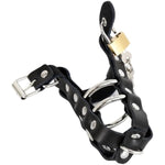 Chastity Cage With Lock – Adjustable Bondage Restraint For Men-Secure Pu Leather Cock Cage With Metal Rings And Lock For Bdsm Play And Sensory Control