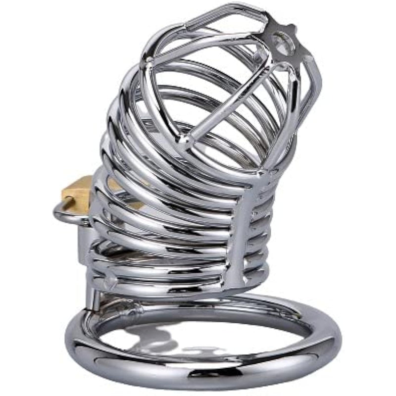 Metal Chastity Cage, Chastity Device With Lock And Key, Dominatrix Toys, Ideal For Denial And Cbt Play. Stainless Steel Chastity Cage. Sex Toys, Bondage Kit