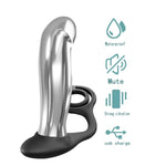 10 Mode Metal and Silicone Anal Vibrator with USB Recharge for Men and Women