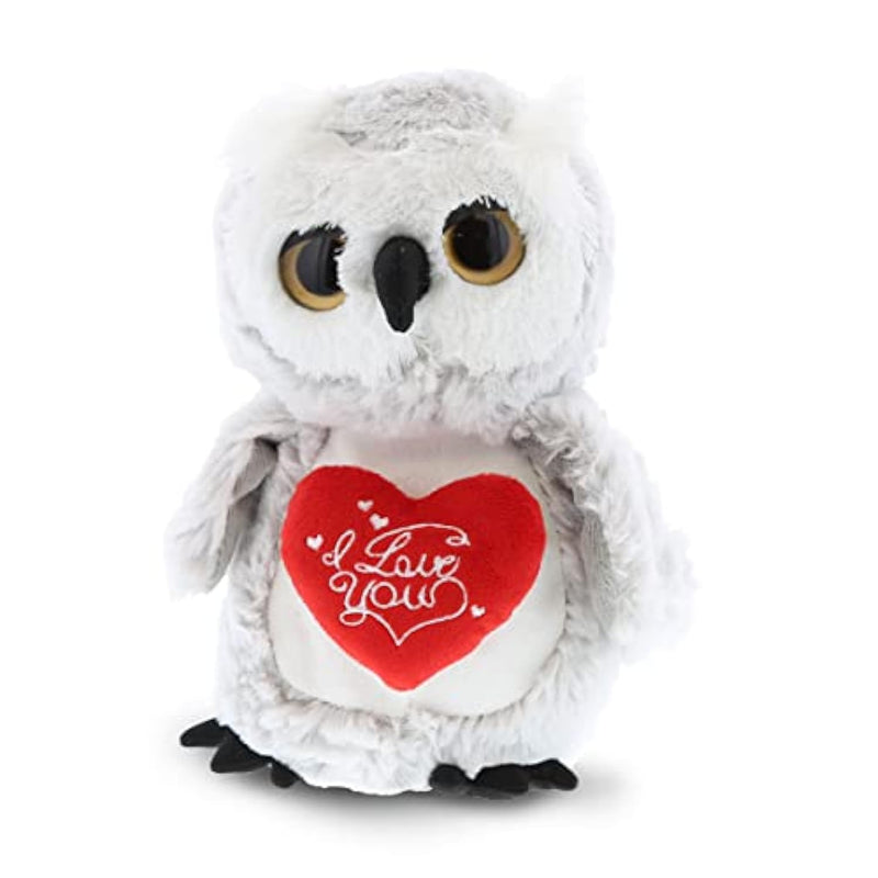 I Love You Valentine Plush Owl - Cute Soft Cuddly Stuffed Animal With Red Heart Gift For Valentines Day, Birthday Present, Anniversary, Romantic Date - 9 Inches