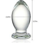 Huge Glass Anal Plug 5.31 X 2.63 Inch Bomb Butt Plug Trainer G-Spot Prostate Massager Sex Toy For Men Women Vaginal Anal Play, 24.41 Ounce, Clear
