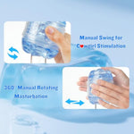 Spiral Motion Male Masturbator Adult Sex Toys For Men - Manual Sucking Stroker Realistic Pocket Pussy For Men Masturbation Sleeve, Open Ended Crystal Sex Toy, Pocket Pussies Penis Toys