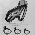 Large Chastity Cage for Men - Built-in Vertical Invisible Lock with 3 Size Base Rings & 2 Keys