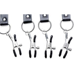 Spread Xl Labia Spreader Straps | Vegan Friendly Leather Straps And Rubber Tipped Pinchers To Spread Your Lips Open, Black (Ag465)