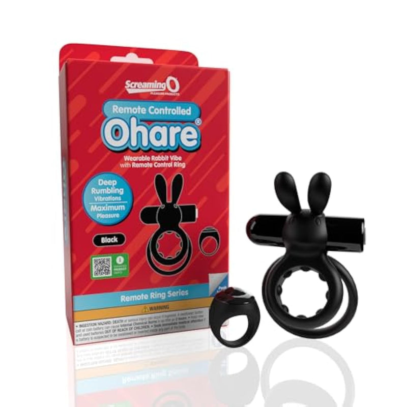 Remote Controlled Ohare Vibrating Ring - Vibrating Cock Ring - Deep Vibrations - Penis Rings - Couple Sex Toys - Dick Rings For Mutual Pleasure - Black