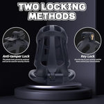 Male Chastity Cage, Large Chastity Device With 5 Sizes Rings And Invisible Lock For Man Penis Exercise Bondage Gear & Accessories Lightweight Adult Sex Toys (Tight Size - Black)