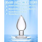 Glass Anal Butt Plug Glass Trainer With Large Base - Glass Ball 1.96 Inch Diameter Butt Plug - Clear Anal Toys G Spot Stimulation Prostate Massager For Men Women