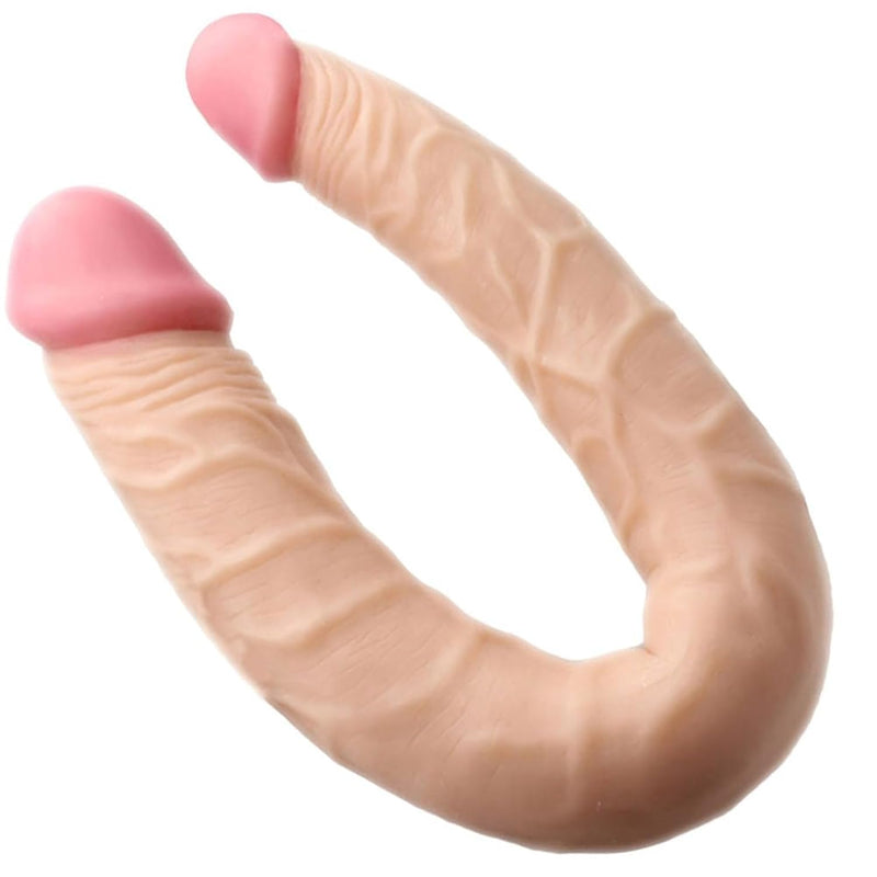Realistic Double-Ended Dildo 14.5'' Long Double Sided Penis Peter Dick For Women Lesbian Sex Toy Waterproof Flexible Double Dong With Veins And Glans For Vaginal G-Spot And Anal Play