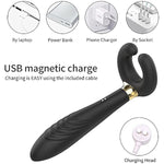 Silicone Vibrating Cock Ring For Men And Women G-Spot Rabbit Vibrator With 10 Powerful Vibration Modes Waterproof Rechargeable Clitoral Vagina Penis Stimulator Massager Adult Sex Toy For Coupl (Black)