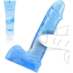 4.7 Inches Realistic Soft Dildo For Beginners,With Powerful Strong Suction Cup Anal Dildos Lifelike Fake Penis For Women/Men/Gay, Adult Sex Toys For G Spot Stimulator Anal Plug Training Sets (Blue)
