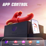 Thrusting Vibrator Sex Toys, Dildos Adult Sex Toy For Women G Spot Vibrator With Sliding Ring 7 Thrusting Dildo & 10 Tongue Licking 10 Vibrating Modes, Rabbit Vibrators For Female Couples Games