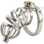 Male Chastity Cage Device Stainless Steel Cock Cage With 1.97 Inch Size Ring & Invisible Lock, Penis Cage Sex Toys For Men Penis Exercise And Abstinence